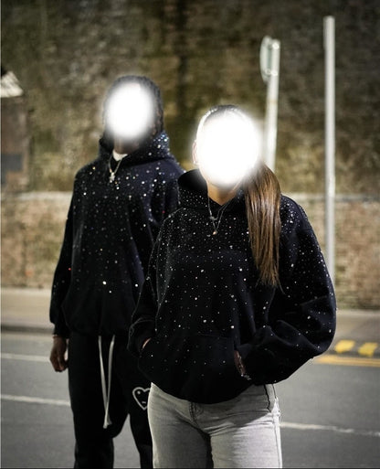 Exporse™ Gothic Rhinestone Hooded Sweatshirt