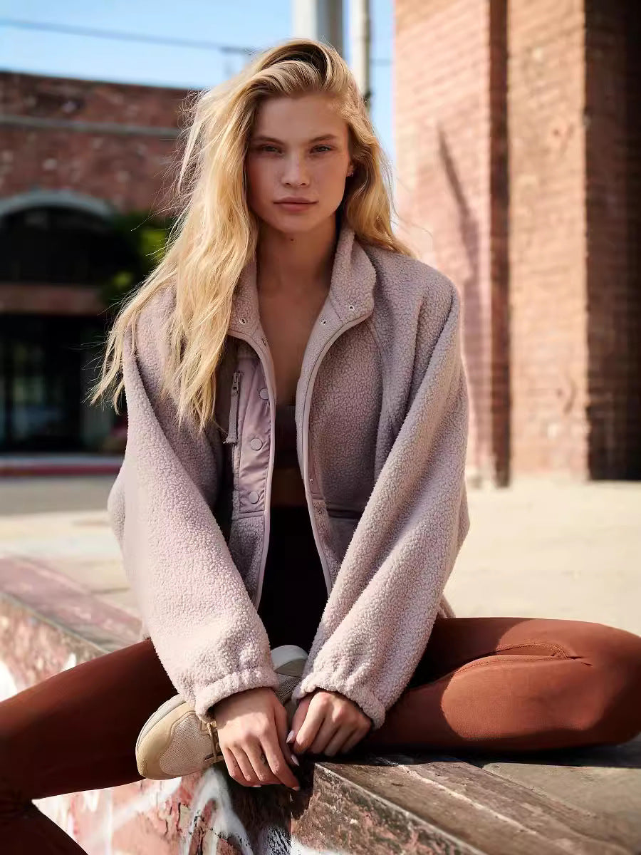 Exporse™ Lambswool Collar Loose Fit Jacket