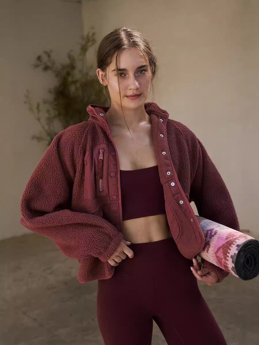 Exporse™ Lambswool Collar Loose Fit Jacket