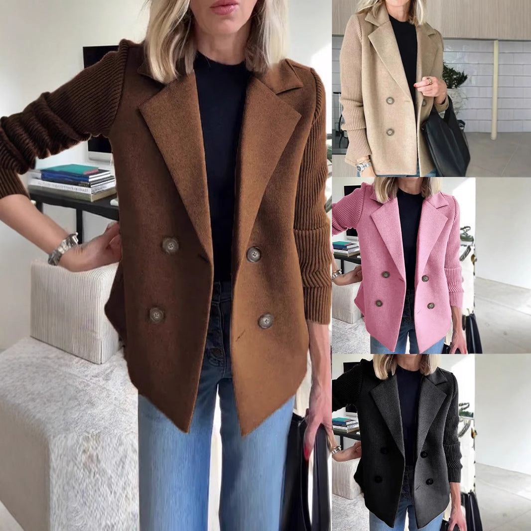 Exporse™  Elegant Wool Stitching Coat