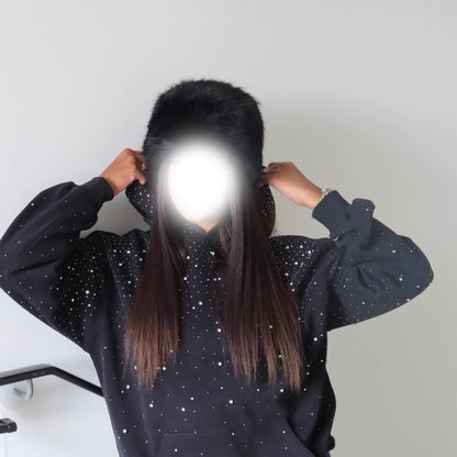 Exporse™ Gothic Rhinestone Hooded Sweatshirt