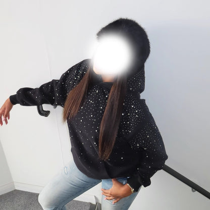 Exporse™ Gothic Rhinestone Hooded Sweatshirt